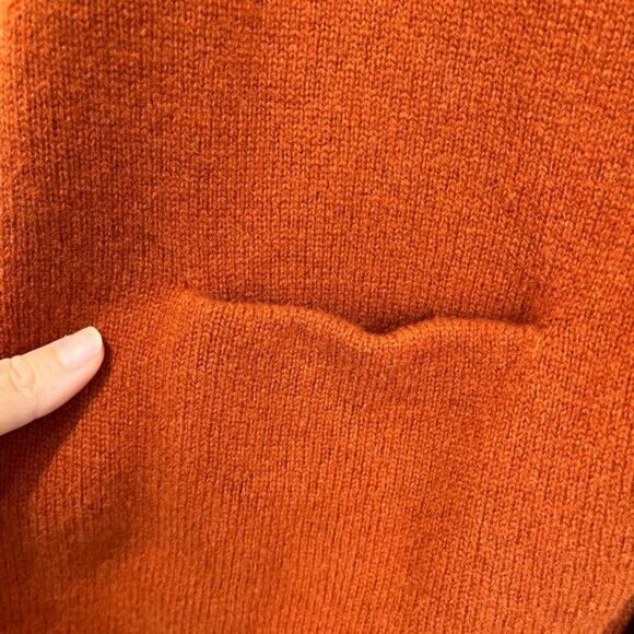 Gudrun Sjoden 100% Wool Knit Vest Size L Rust Orange Button Front Lagenlook - Picture 4 of 4